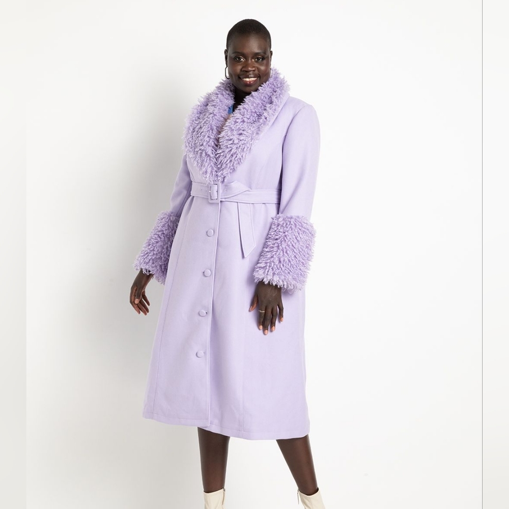 Eloquii Lavender Fit & Flare Coat